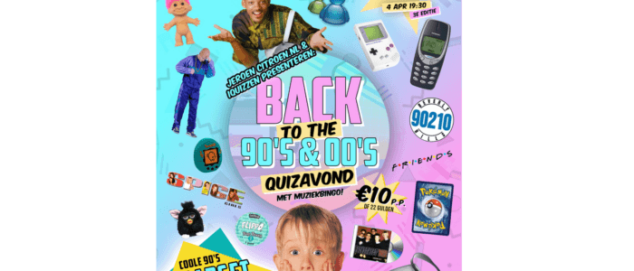 Pubquiz: We love the 90’s & 00’s Quiz met Muziekbingo
